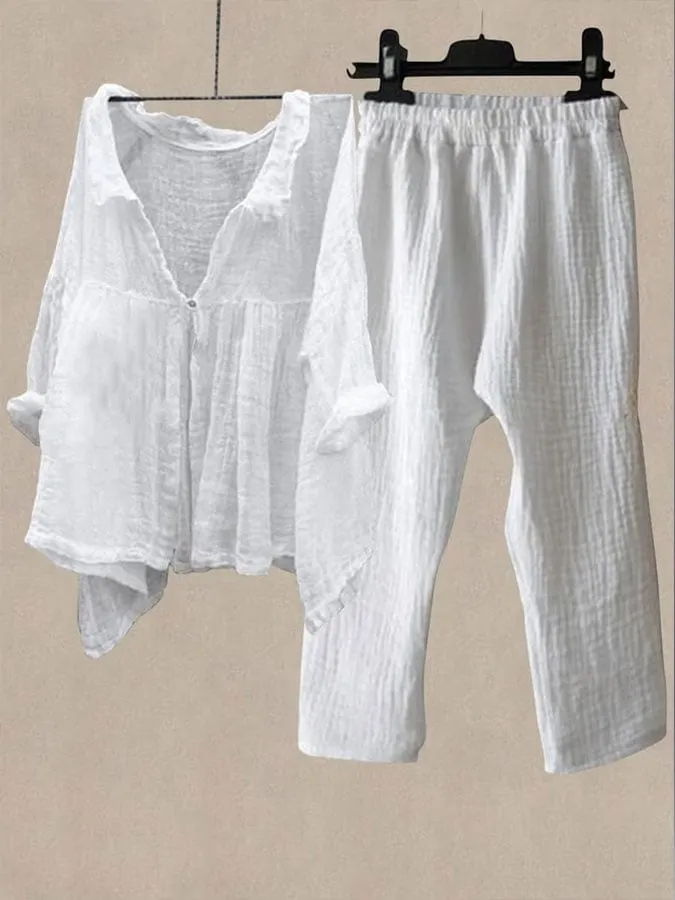 Women's Casual Cotton Linen Suits