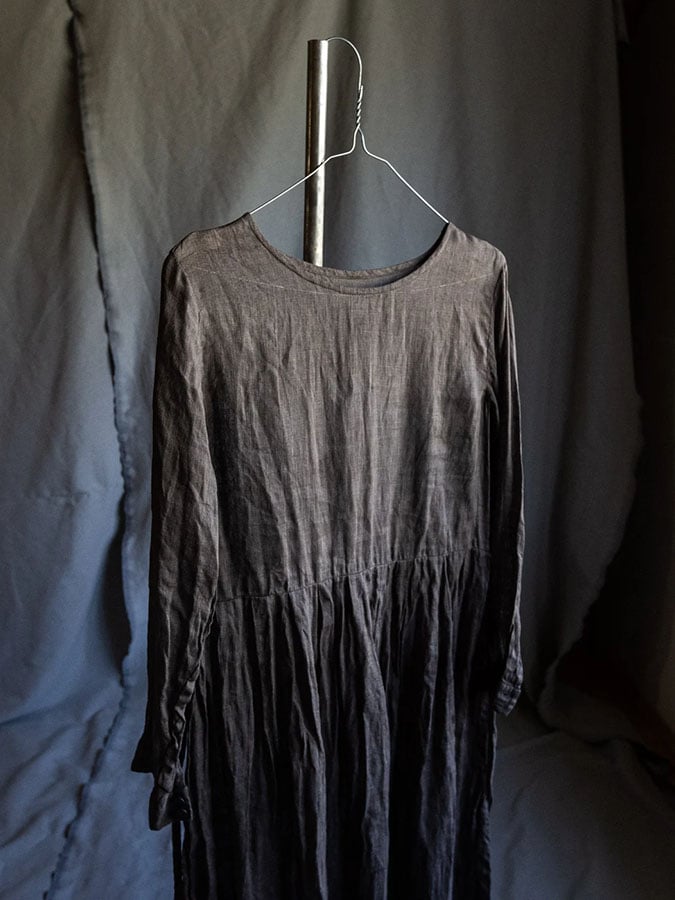 Women'S Casual Vintage Natural Cotton And Linen Dress