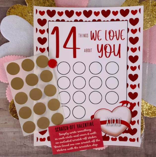 🥰Valentine's Scratch Off Advent "14 things I or WE love about you!"💕