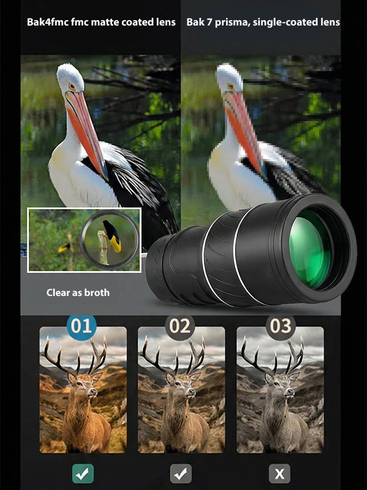 ⏳Last Chance! 50% OFF🔥Used by American Mountain Guides! 100x HD Monocular, IPX5 Waterproof & Fog-Proof🧭🔭