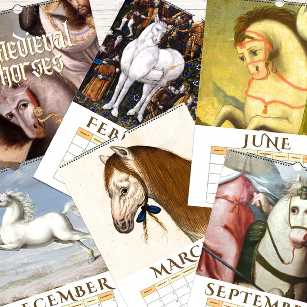 🐎2025 Medieval Horses Wall Calendar📅
