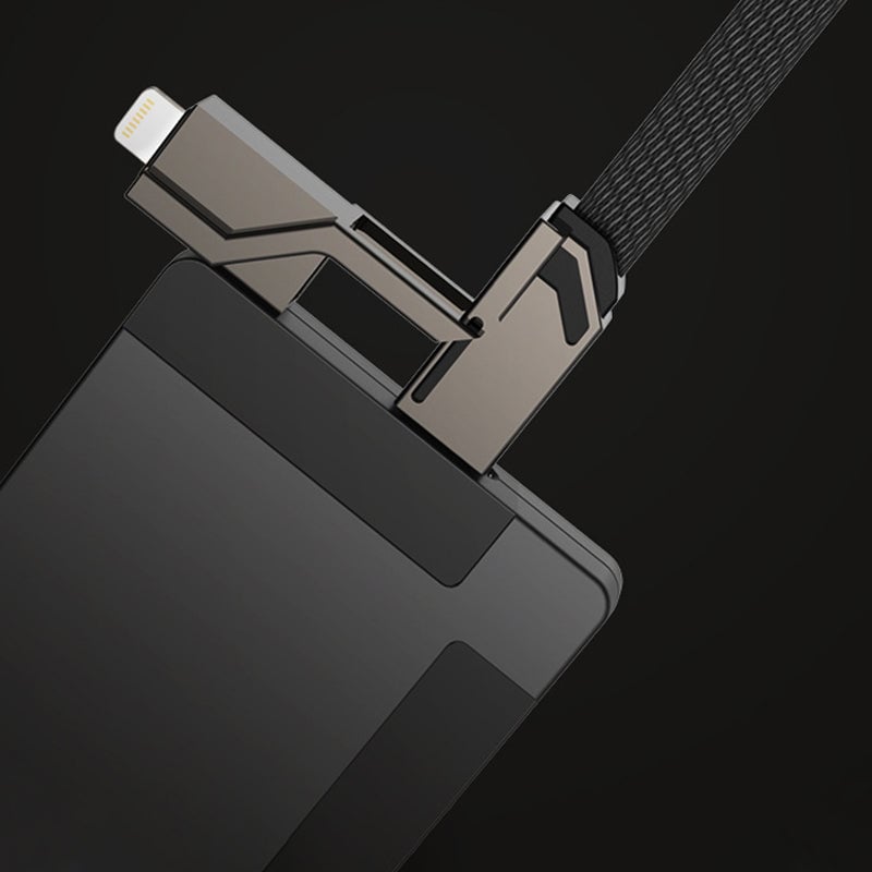 4-in-1 🌟 Flat Braided Anti-Tangle Charger Cord with Velcro