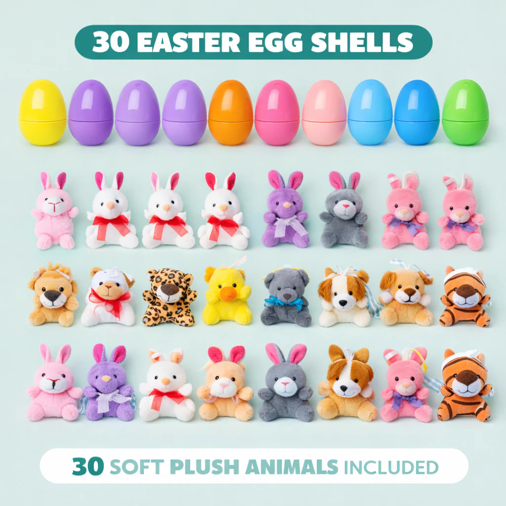 Plush Animals Pre-Filled Easter Eggs