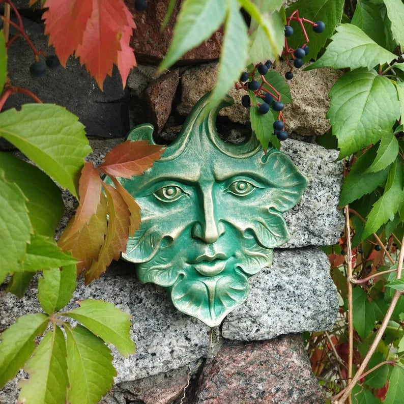☘️Green Leaf Man wall art sculpture home garden decoration