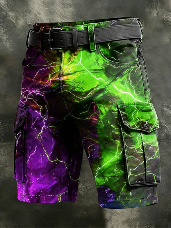 Men's Retro Gradient Mystical Art Print Denim-Like Casual Shorts