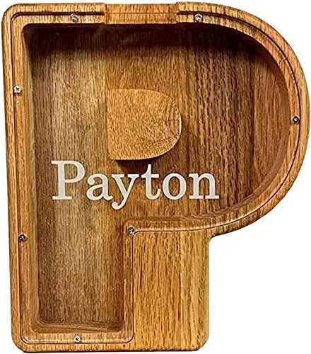 🔥 Last Day 40% OFF – Customize Letter Piggy Bank-Wood Gift For Kids