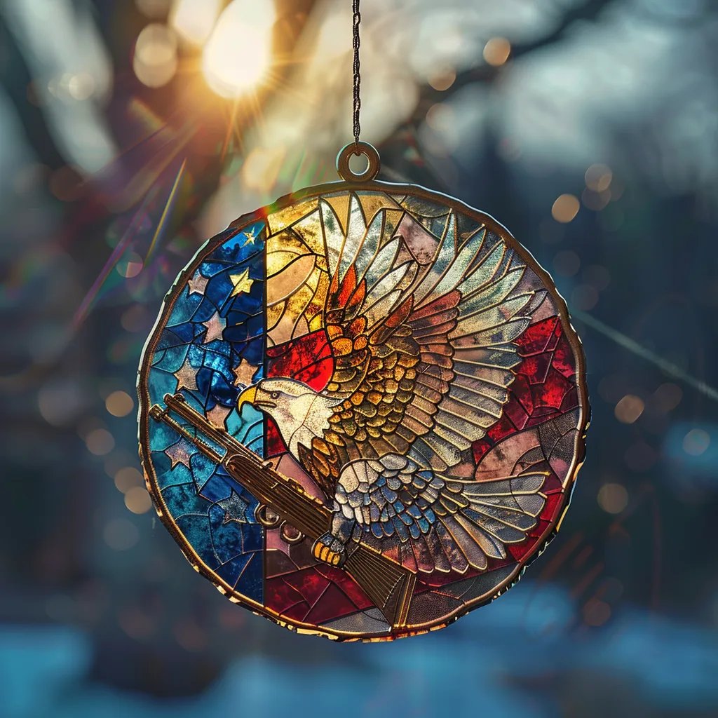 🔥Last Day 50% OFF - 🦅Patriotic Eagle Suncatcher Hanging Sign