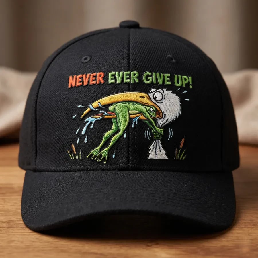 🔥Last 4 hours 49% OFF - 🌟3D Funny Frog Never Ever Give Up Resilience Hat