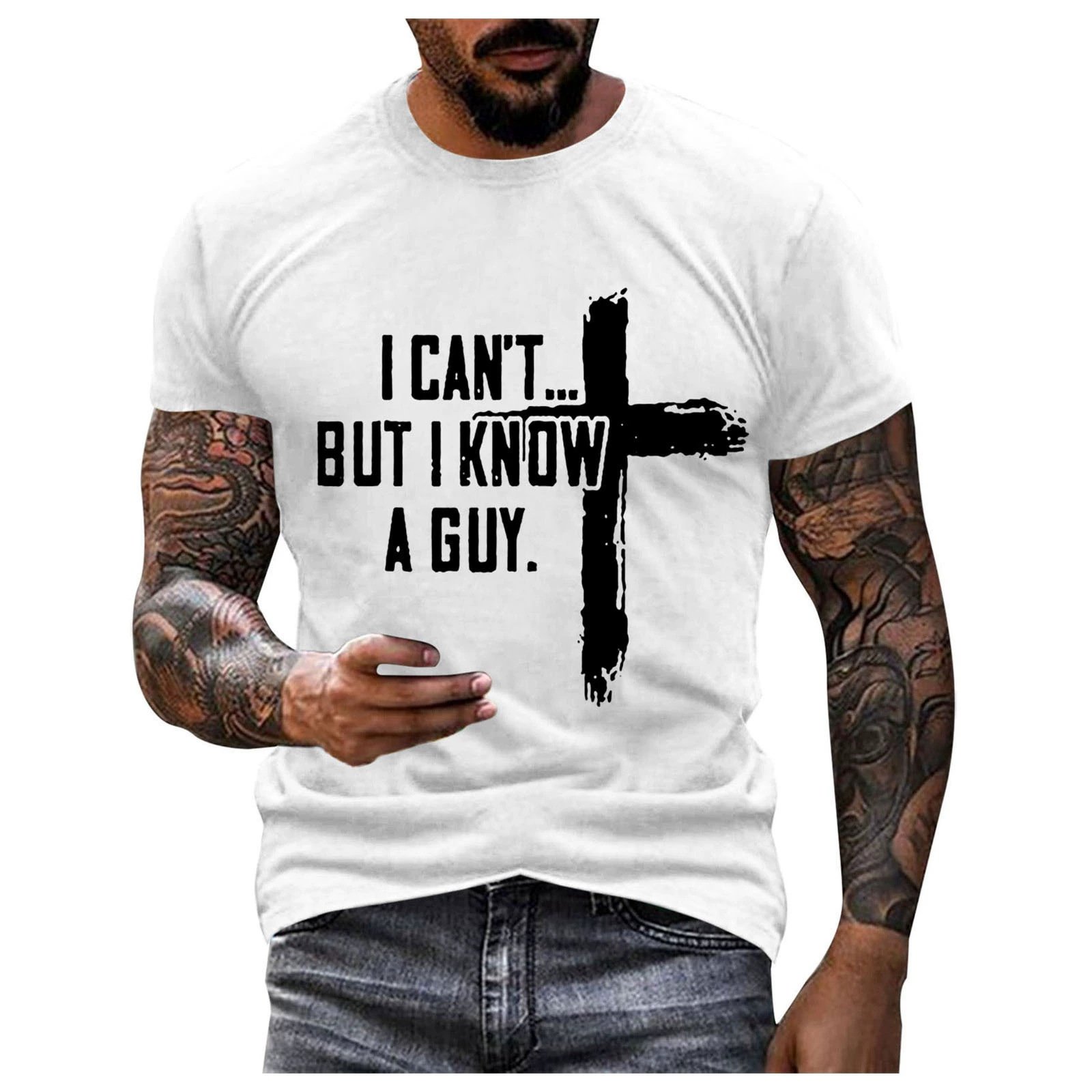 🔥Hot Sale 49% off🌟🙏“I Can't But I Know A Guy” Mens Christian Tshirt