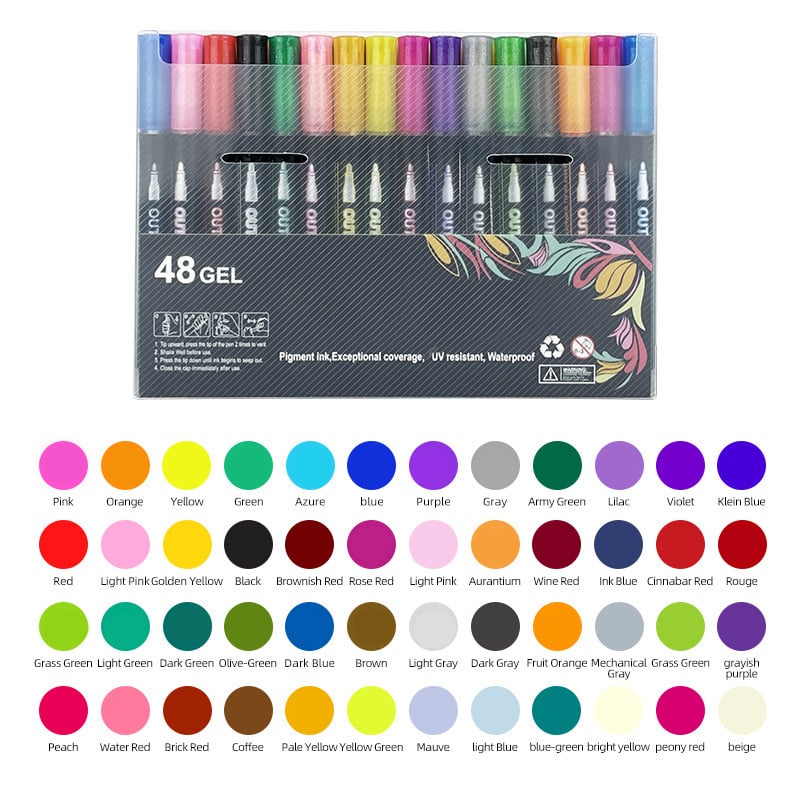 🎉🎁Last Day 49% OFF - 🎉 Double Line Outline Art Pen Marker Pen