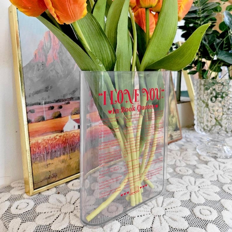 🔥LAST DAY 50% OFF - 💐I Love You in Book Quotes Books Vase for Flowers
