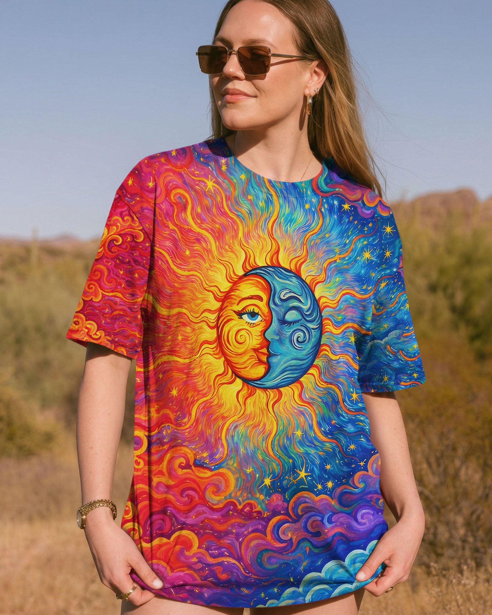 HIPPIE SUN MOON ART ALL OVER PRINT - TLNO2602261