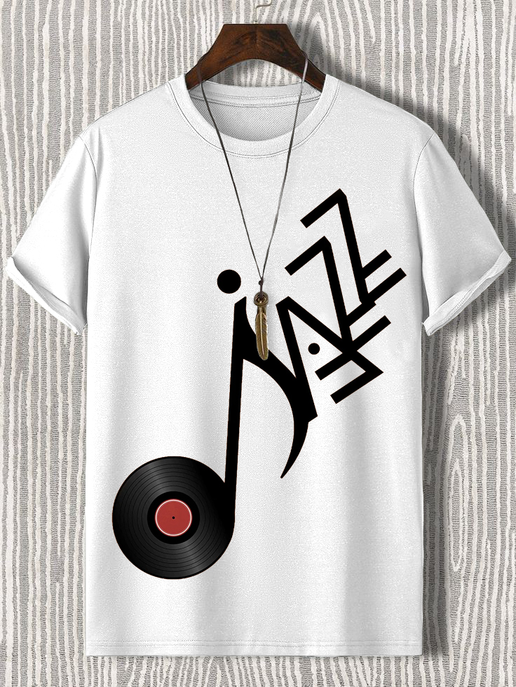 Men's Jazz Records Art Print Casual T-Shirt