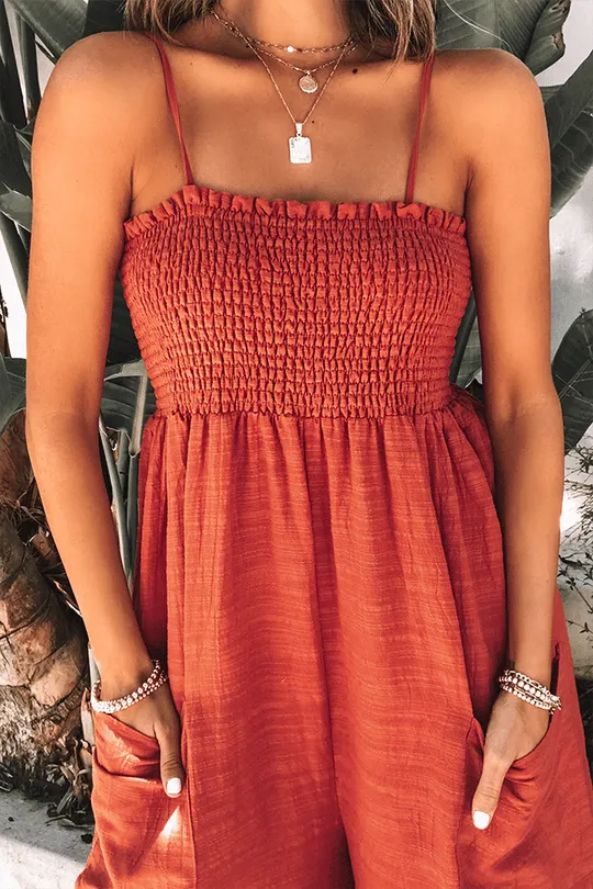 Women's Solid Color Stay A While Gauze Casual Jumpsuit