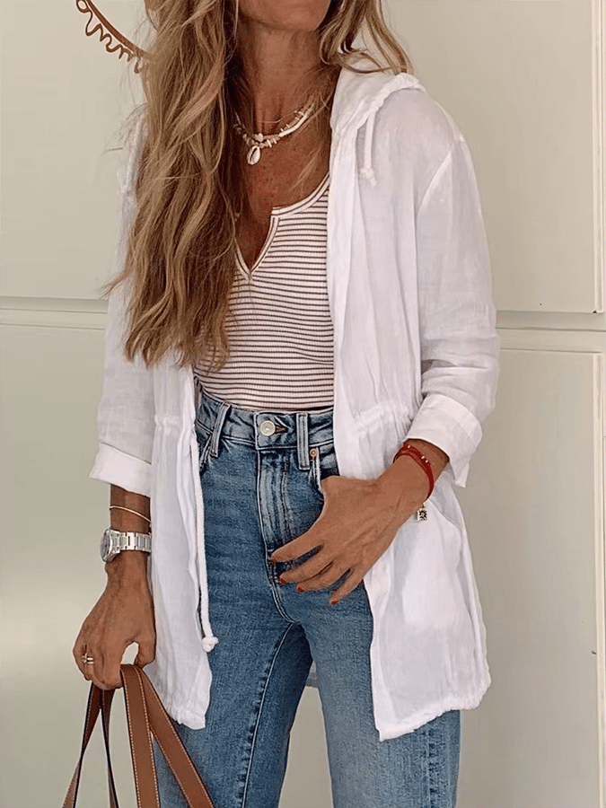 Women's Solid Color Loose Casual Hoodie