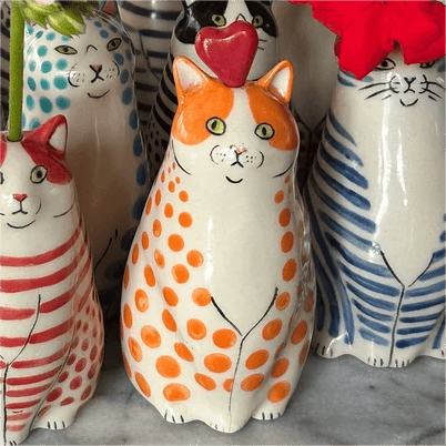 🔥LAST DAY 49% OFF - Polka Dot Cat Vase