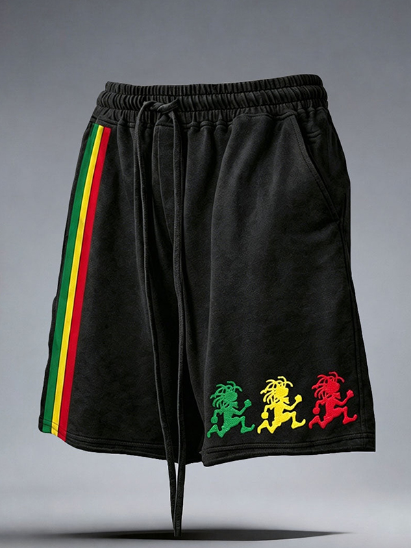 Men's Reggae Art Print Casual Shorts