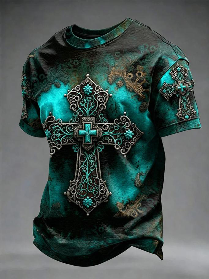 Men's Dark Faith Art Print Casual T-Shirt