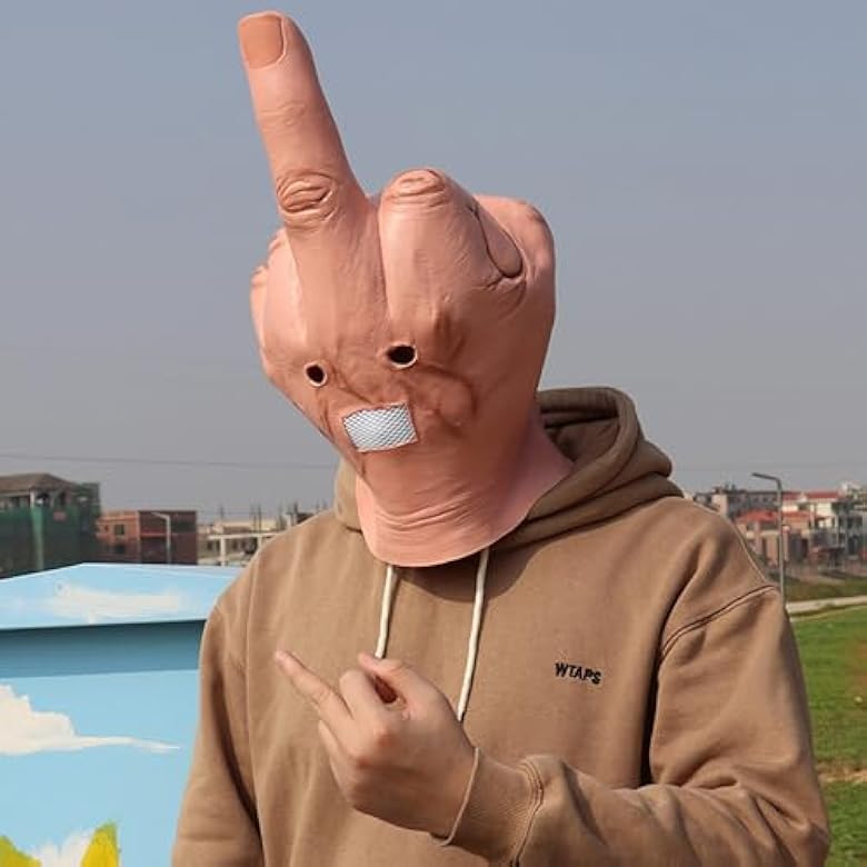 Middle Finger Funny Head Mask🖕