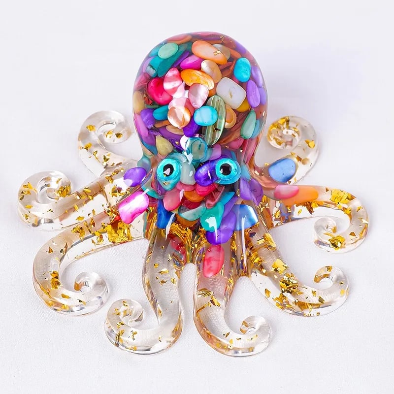 🔥Last 4 hours Sale: Save $15 -🔮🐙Natural Crystal Gravel Octopus Decor