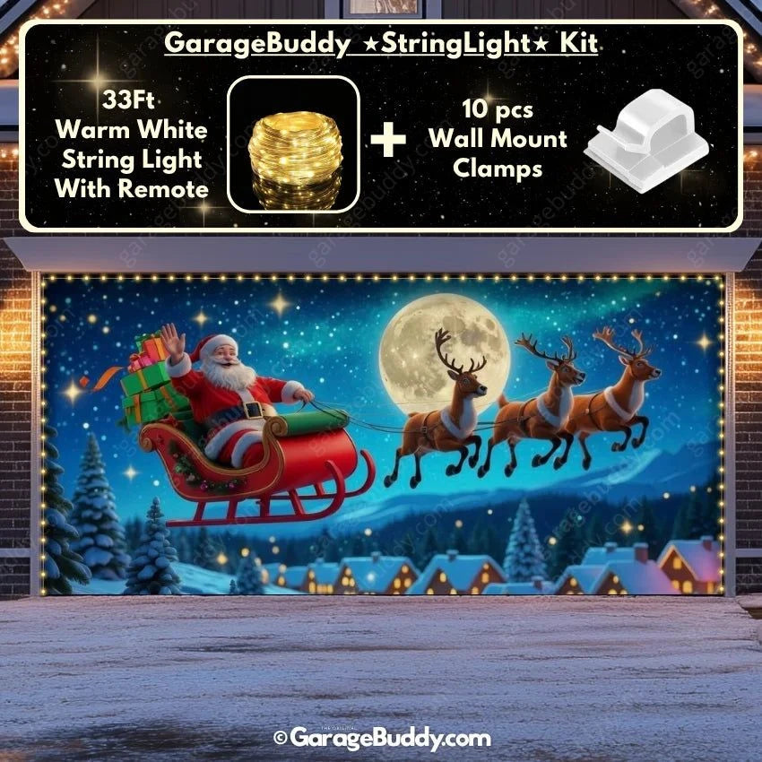 Garage Buddy | Santa's Flight | Christmas Garage Door Cover