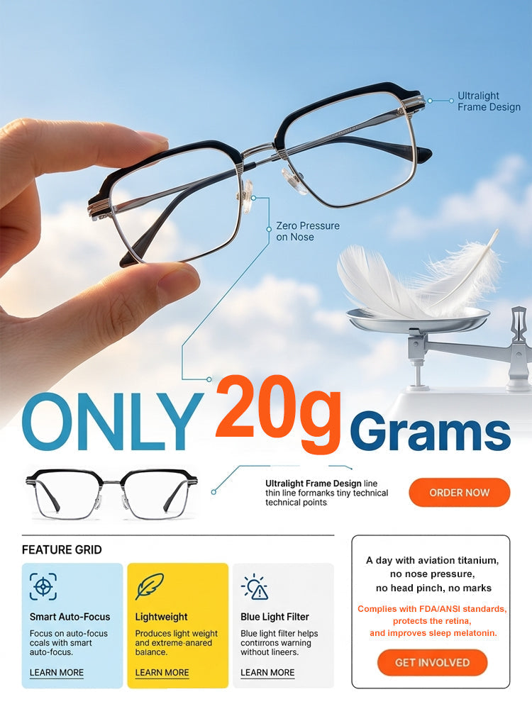 ✨Limited-Time Sale-50% Off👓Automatic zoom light-sensing transition lenses for anti-blue light presbyopia glasses