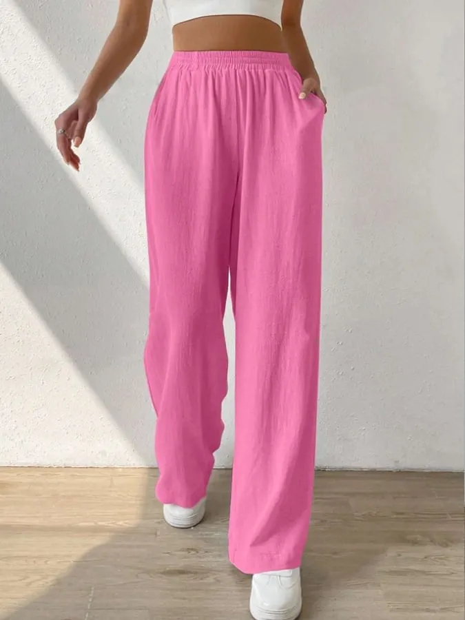 Women'S Solid Color Casual Trousers