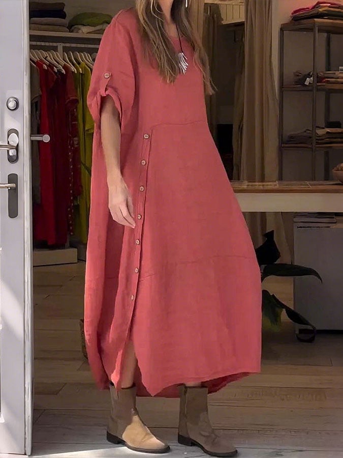 Women's solid color casual dress