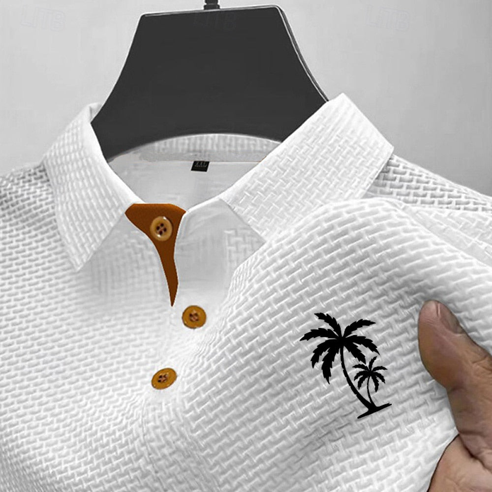 Men's Holiday Waffle Polo-Comfortable Spring & Summer Wear Detail