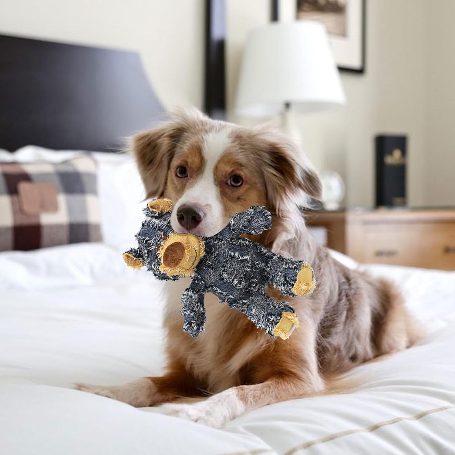 Indestructible Robust Teddy Bear Dog Toy - Training Interactive Play Dog Toys for Aggressive Chewers