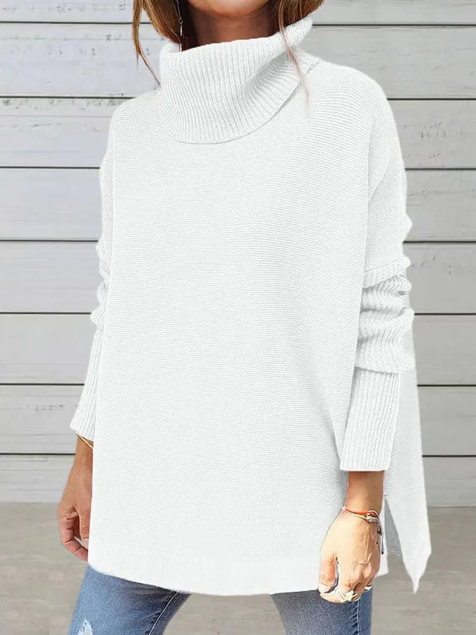 Women's Turtleneck Loose Bat Sleeve Sweater