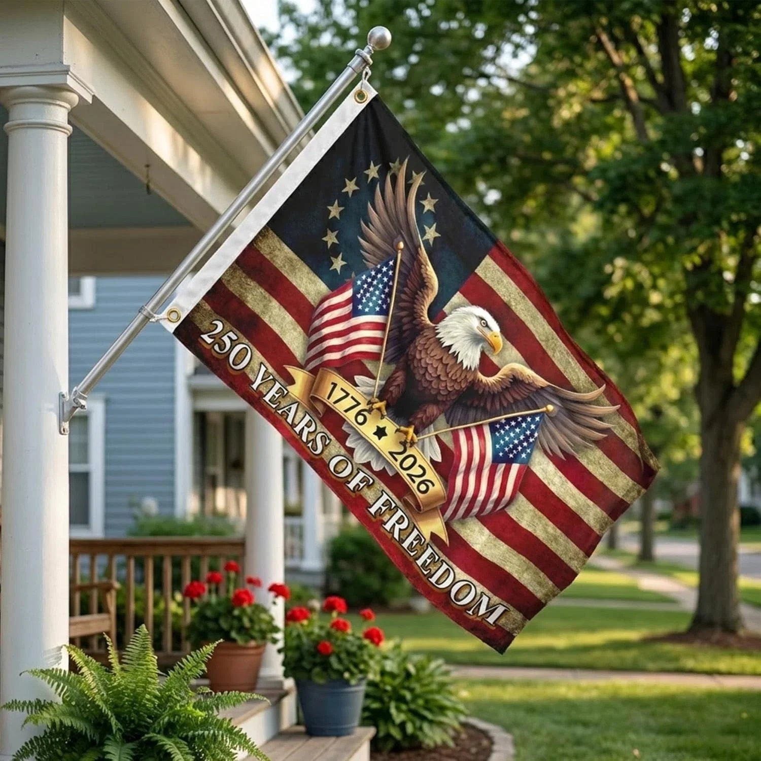 USA 250th Anniversary Flag 1776 - 2026 Patriotic Eagle