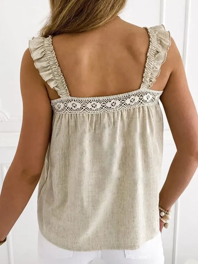 Women's Cotton Linen Loose Casual Tank