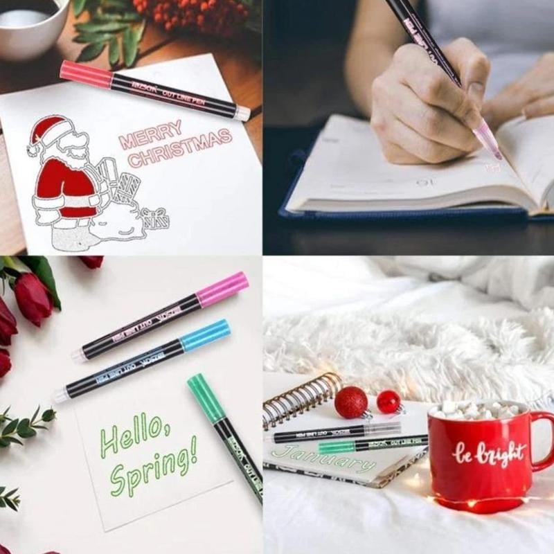🎉🎁Last Day 49% OFF - 🎉 Double Line Outline Art Pen Marker Pen