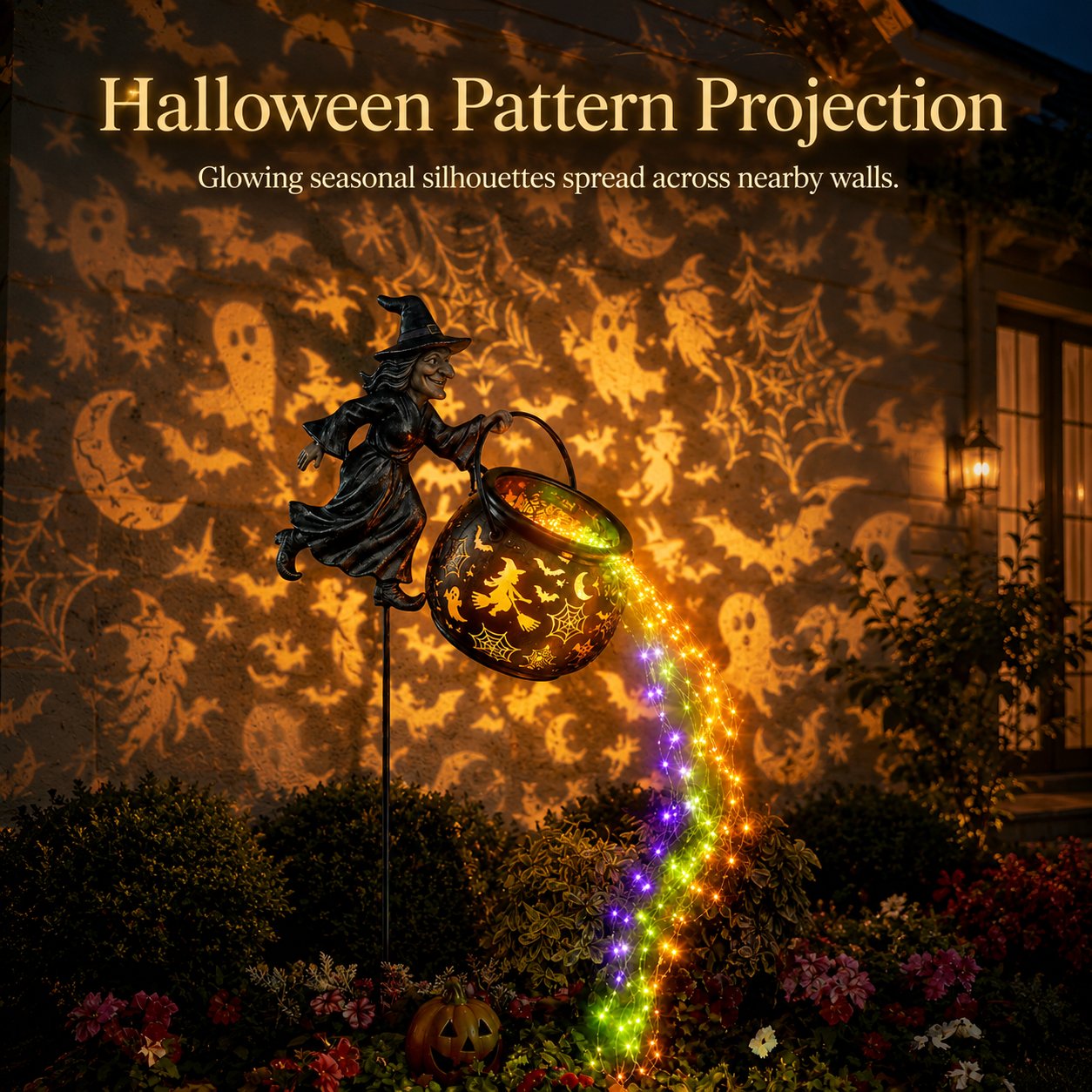 🎃 Halloween Witch Cauldron Solar Garden Light - 🧙Magical Outdoor Halloween Décor