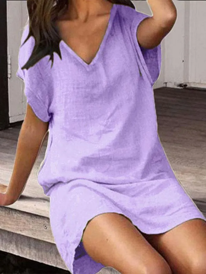 Women's Casual V Neck Dress