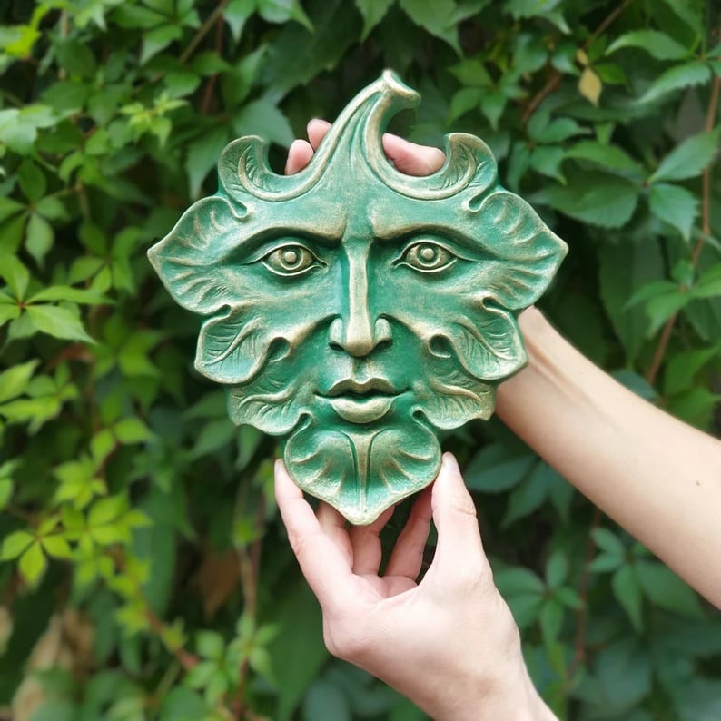 ☘️Green Leaf Man wall art sculpture home garden decoration