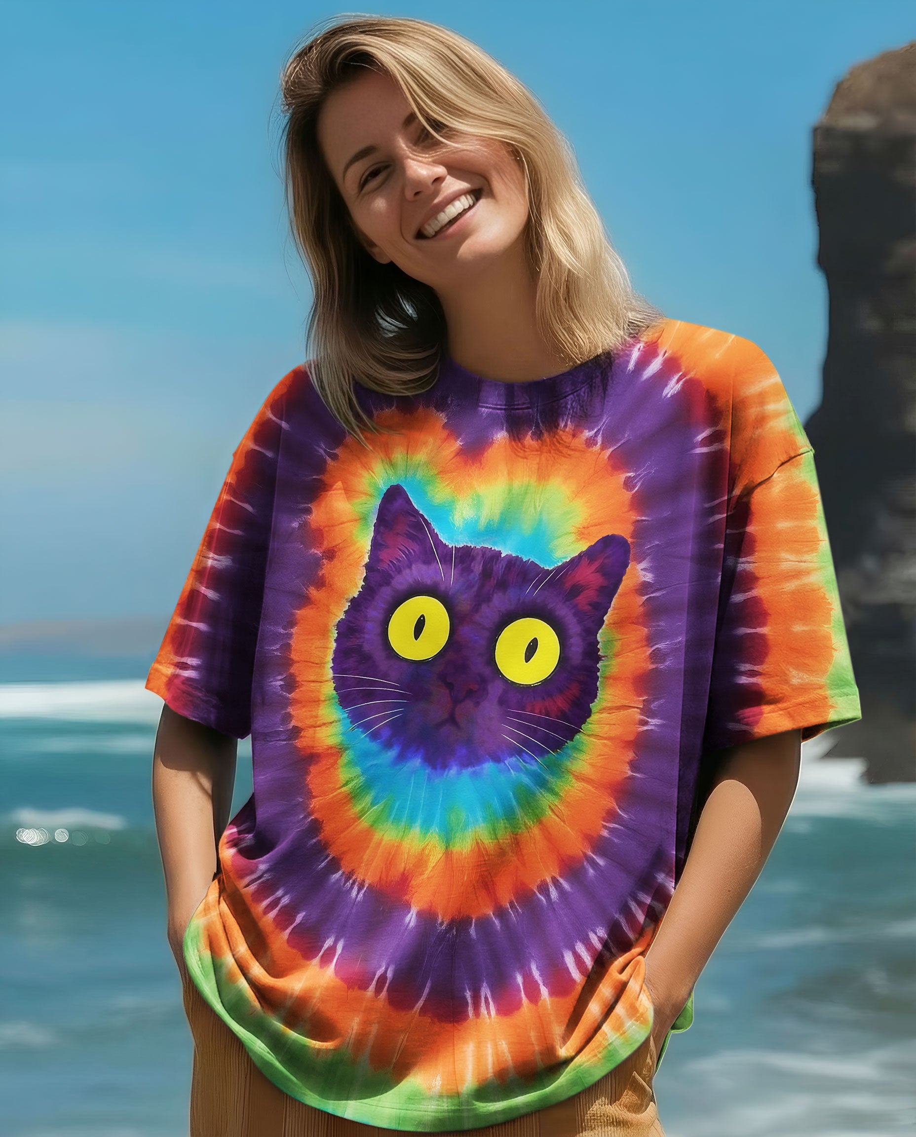 FUNNY CAT SWIRL ALL OVER PRINT - TLNO0901261