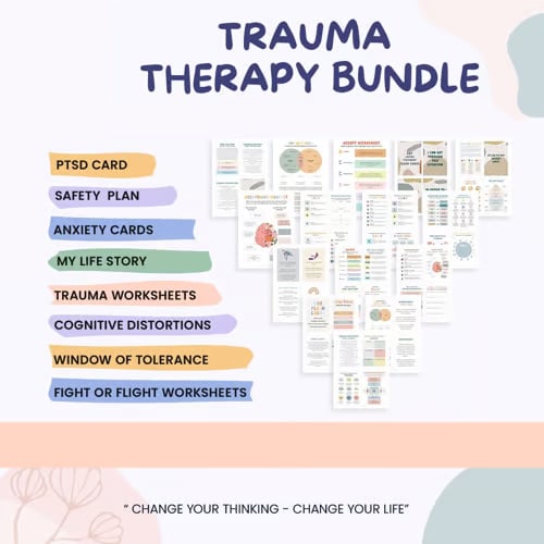 🧠Trauma therapy anxiety coping skill worksheets🔥BUY 2 FREE SHIPPING