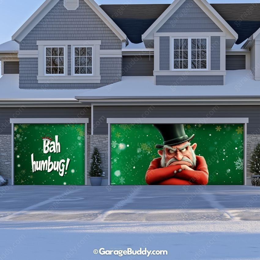 Garage Buddy | Bah Humbug | Christmas Garage Door Cover