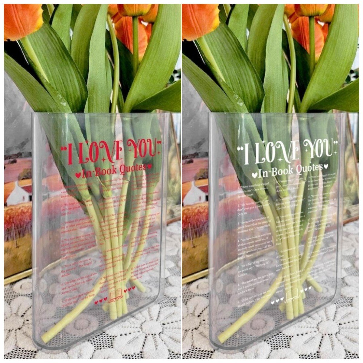 🔥LAST DAY 50% OFF - 💐I Love You in Book Quotes Books Vase for Flowers