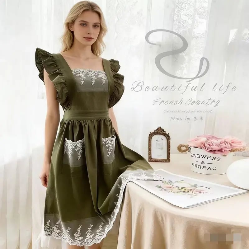 🌸The 100% Cotton Floral Apron – Soft, Stylish & Full Coverage