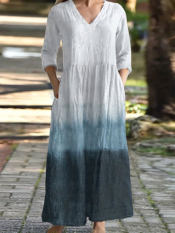 Women's Casual Holiday V Neck Dress