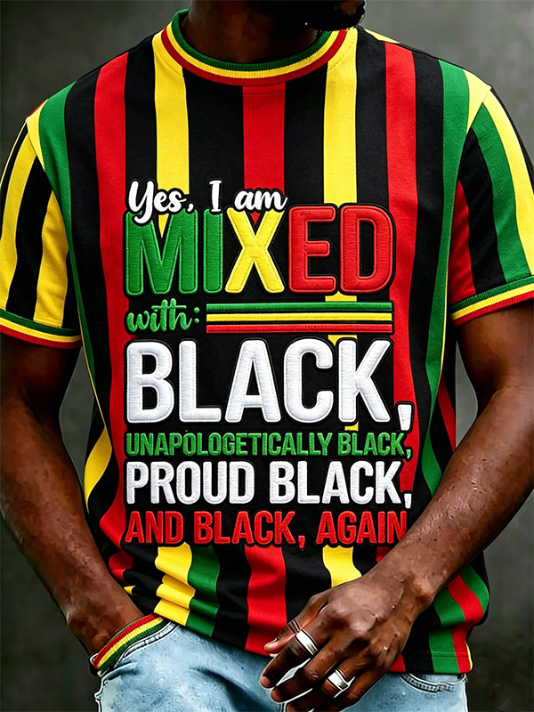 Men'S Yes Iam Mixed With Black Art Print T-Shirt