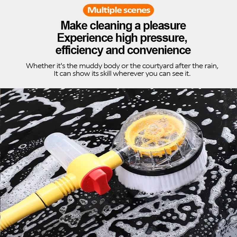 Rotating Car Wash Brush, 360 Degree Automatic Rotating Adjustable Dip Wash Brush High Pressure Washer for Vehicle Cleaning
