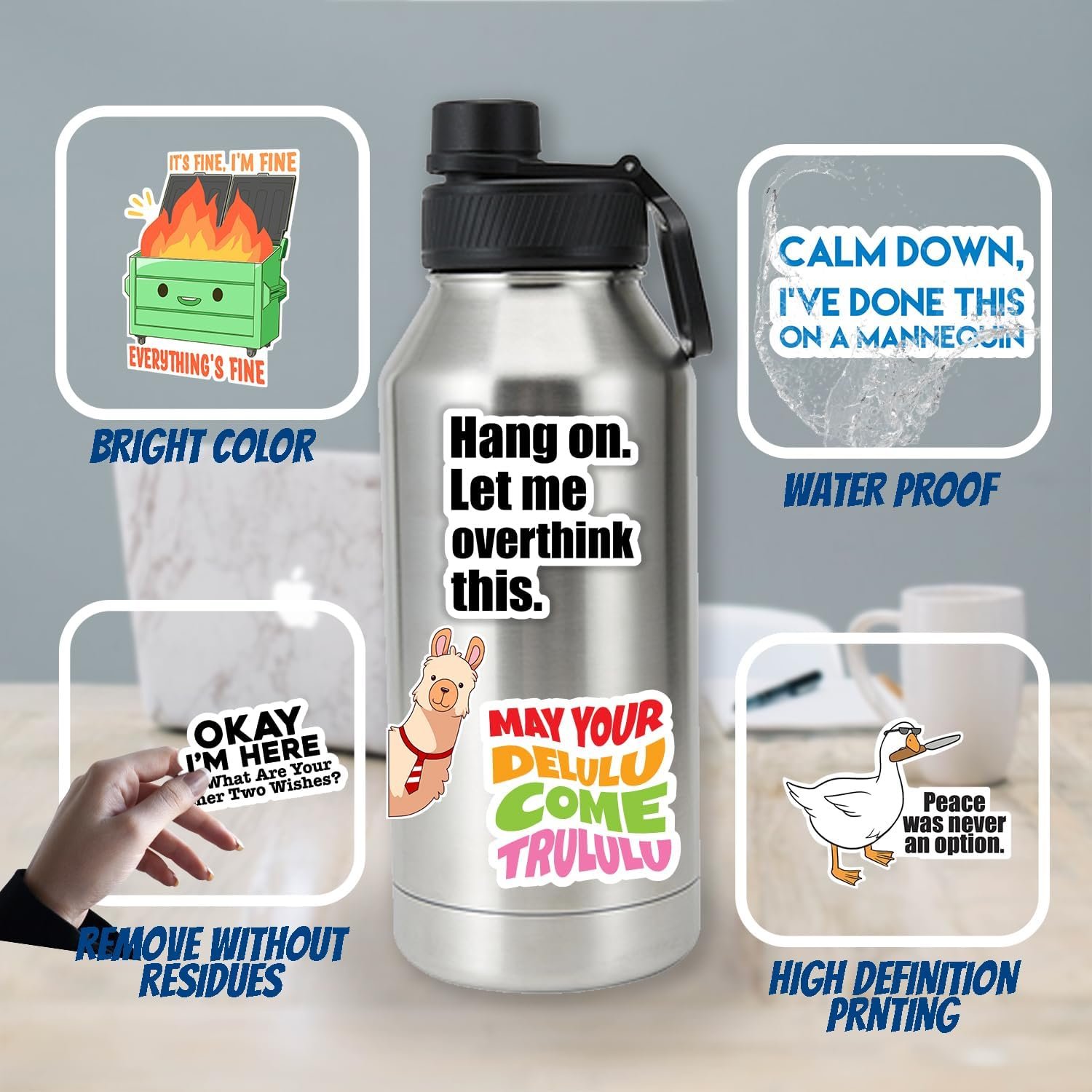 🔥LAST DAY 49% OFF - Set of 130 Pcs Funny Saying Stickers
