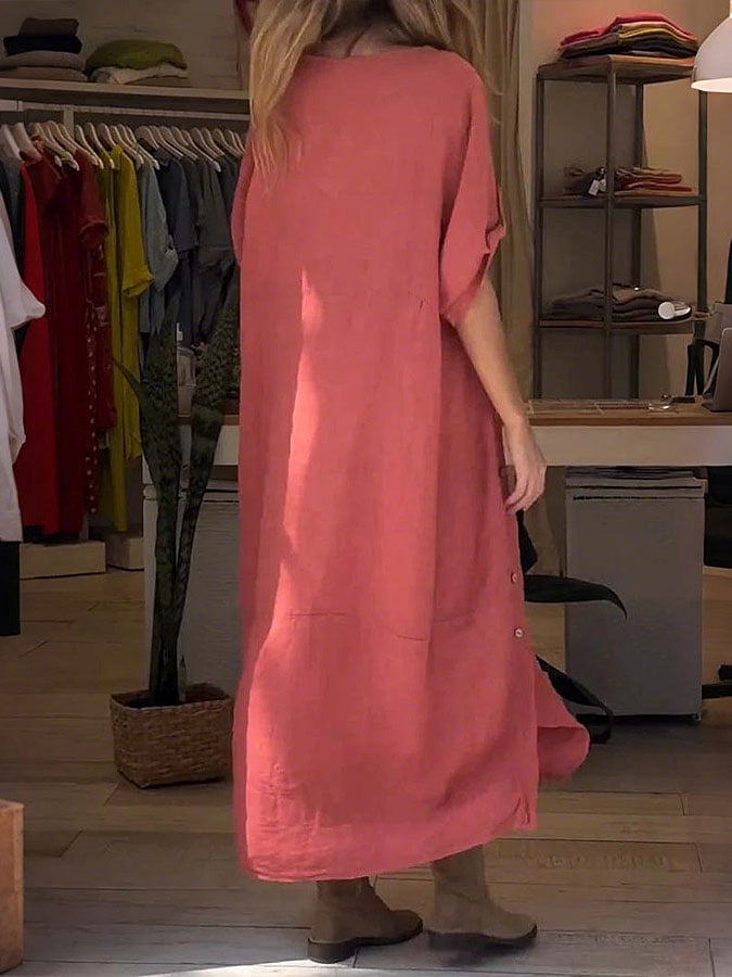 Women's solid color casual dress