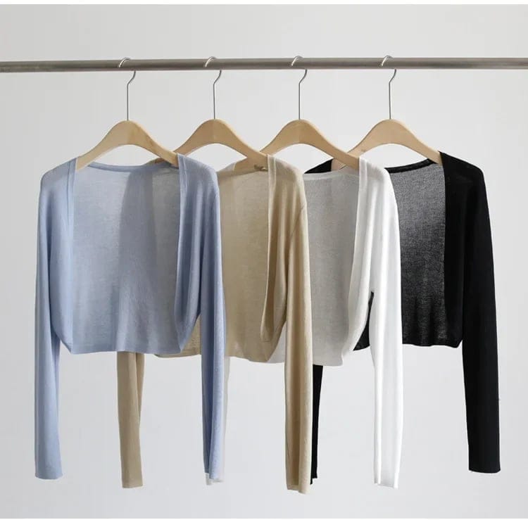 Sun knit Cardigan Women's thin ice silk Coat shawl air-conditioned shirt with slip skirt