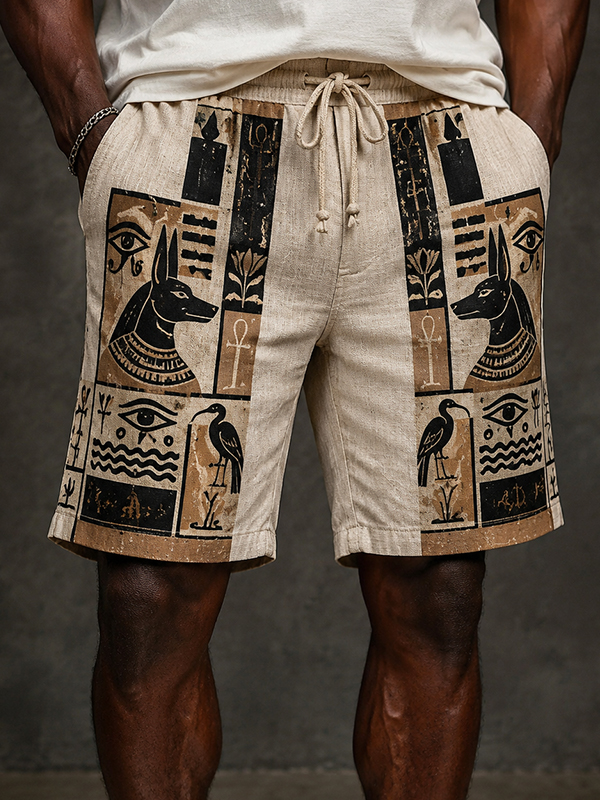 Men's Anubis The God Of Ancient Egypt Art Print Casual Shorts