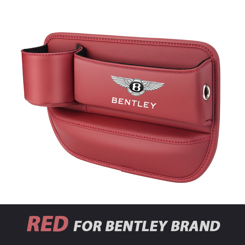 Azemov📣50% OFF Hot Sale! 🔥Exclusive Logo Leather Car Seat Storage Box With Water Cup Holder